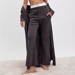 Free People Gray Wide-Leg Pants